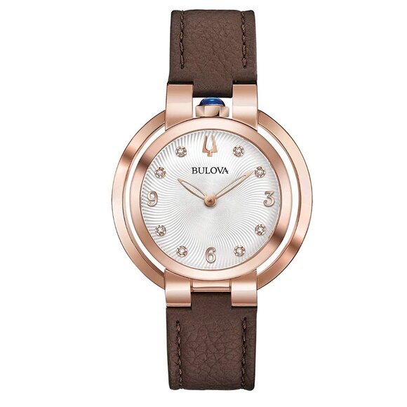 NWT ✅ Bulova Rose Gold Watch #97P131 Rubaiyat Diamond Collection ⭐ NWT - Picture 1 of 16